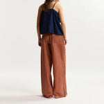 ESSENTIEL ANTWERP Jogs Large Bow Babydoll Top in Patriot Blue