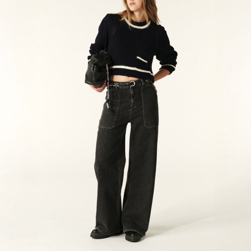 BA&SH Bota Jumper in Marine
