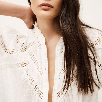 BA&SH Brona Shirt in Vanille