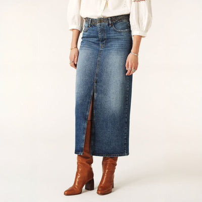 BA&SH Math Skirt in Blue Jeans