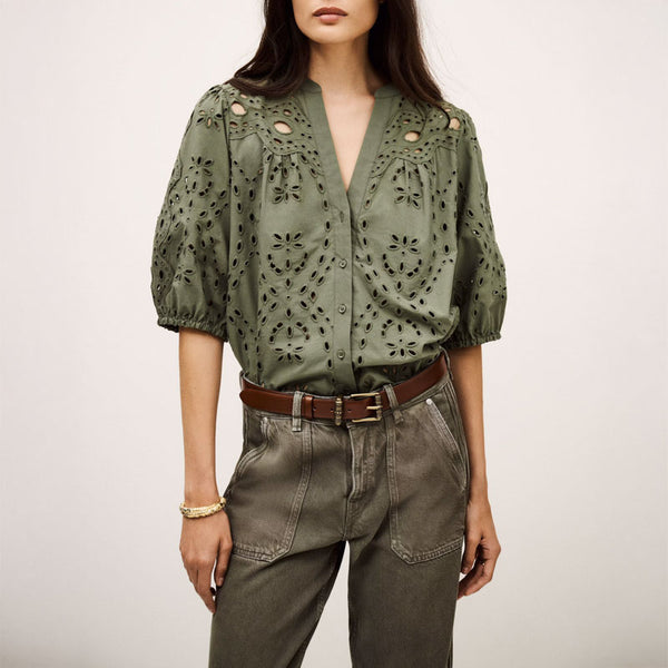BA&SH Beatrice Shirt in Khaki