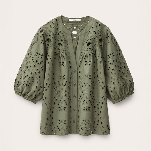 BA&SH Beatrice Shirt in Khaki