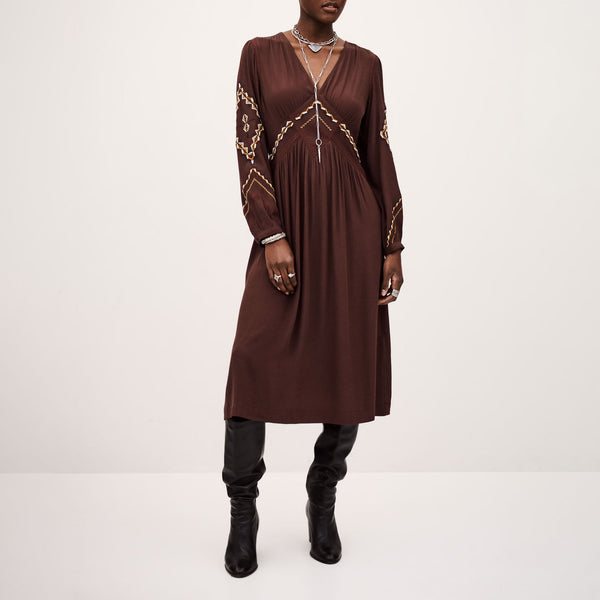 BA&SH Tany Dress in Chocolate