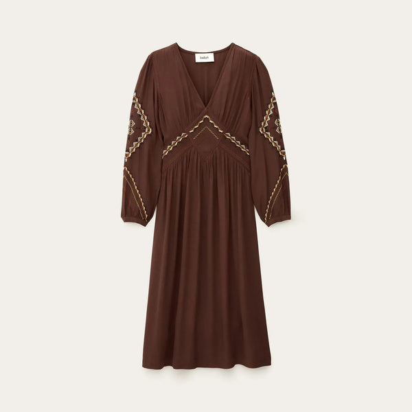 BA&SH Tany Dress in Chocolate