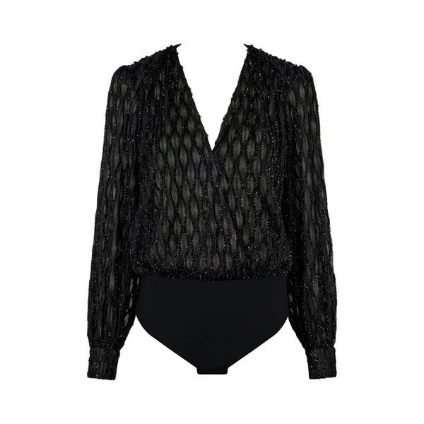 AUBADE Long Sleeve Body Suit in Black