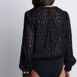 AUBADE Long Sleeve Body Suit in Black