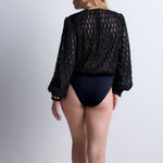 AUBADE Long Sleeve Body Suit in Black