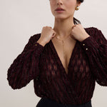 AUBADE Les Body Long Sleeve Bodysuit in Supreme Burgundy