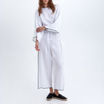 GREEK ARCHAIC KORI Cropped Interlock Stitch Trousers in White/Black