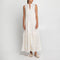 GREEK ARCHAIC KORI Pixel Wimbledon Dress in White/Ecru Gold