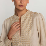 GREEK ARCHAIC KORI Cross Top in Beige/Gold