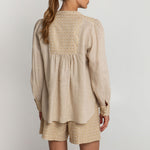 GREEK ARCHAIC KORI Cross Top in Beige/Gold