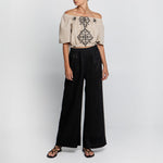 GREEK ARCHAIC KORI Lefkada Top in Beige/Black
