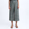 GREEK ARCHAIC KORI Daisy Elastic Waistband Linen Trousers in Sage/Navy Blue