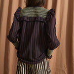 SOPHIE + LUCIE Conchita Stripe Blouse in Chocolate