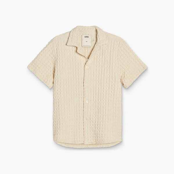 OAS Cuba Waffle Shirt in Ecru