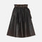 BAUM UND PFERDGARTEN Saimi Leather Button Detail Skirt in Mole Brown