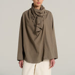 V DE VINSTER Marcel Cotton Blouse in Anthracite