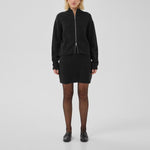 MY ESSENTIAL WARDROBE MWTracy Wool Knit Zip Cardigan in Dark Grey Melange