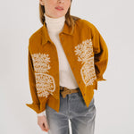 TINSELS Usk Higge Embroidered Shirt in Curry