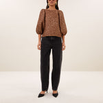 BY-BAR Jet Sparkle Cheetah Blouse in Copper