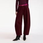 ESSENTIEL ANTWERP Kokos Colour Denim Barrel Leg Jeans in Wine