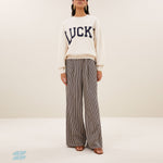 BY-BAR Lili Patchwork Sweater in Oyster Melee