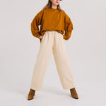 TINSELS Djoudi Molly Wide Leg Corduroy Trousers in Meringue