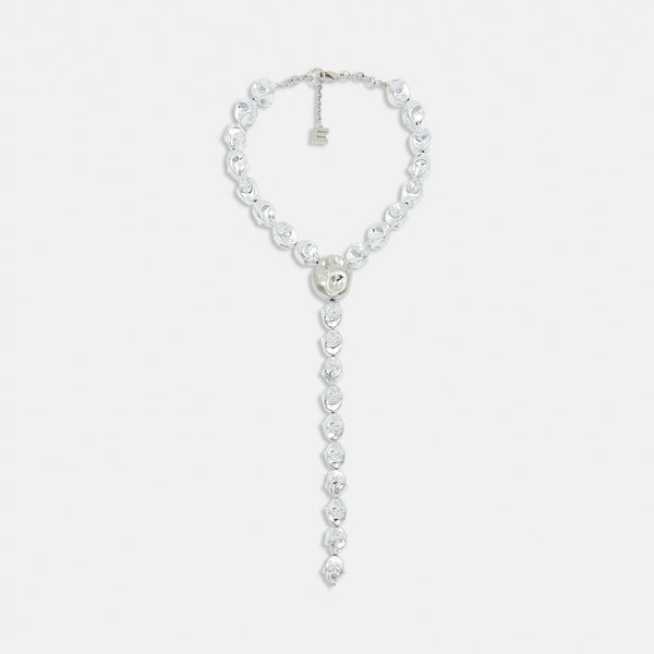 ESSENTIEL ANTWERP Jiscool Necklace with Drop Detail in Silver