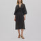 RABENS SALONER Ina Voile Frill Gathered Dress in Liqourice