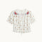 M.A.B.E Harlie Embroidered Short Sleeve Top in Ecru/Multi