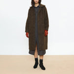 BEATRIZ FUREST Normandie Long Furry Coat in Brown