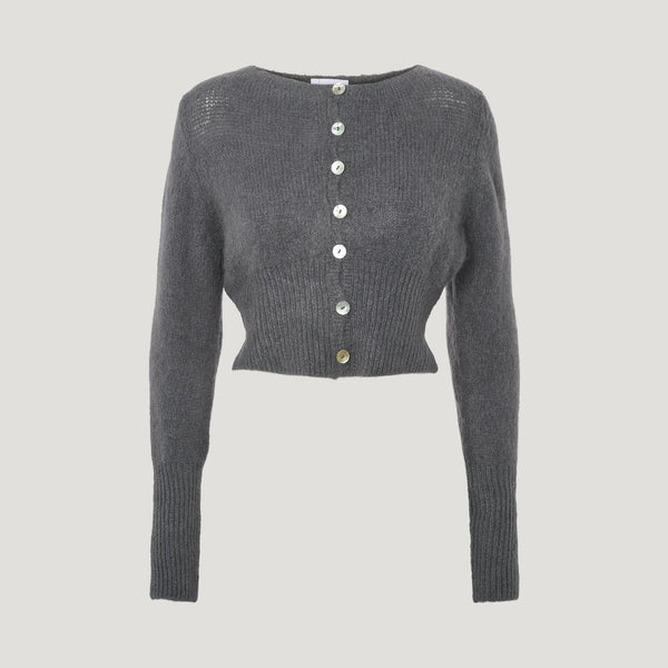 AMERICAN DREAMS Matilda Alpaca Cardigan in Graphite