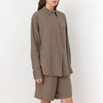 LEVETE ROOM Naja 20 L/S Linen Shirt in Falcon
