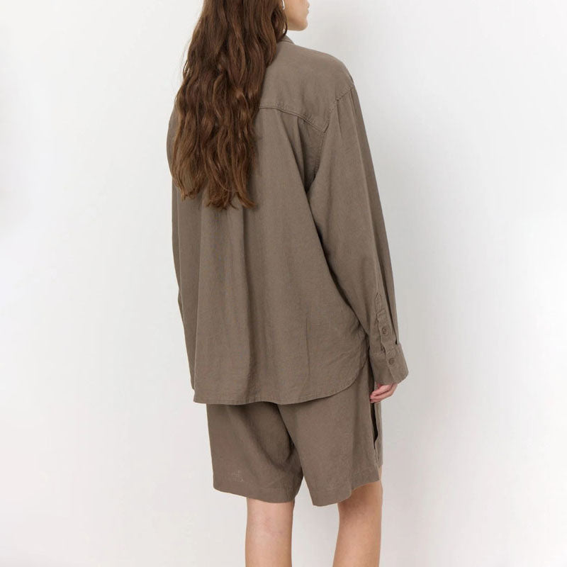 LEVETE ROOM Naja 20 L/S Linen Shirt in Falcon