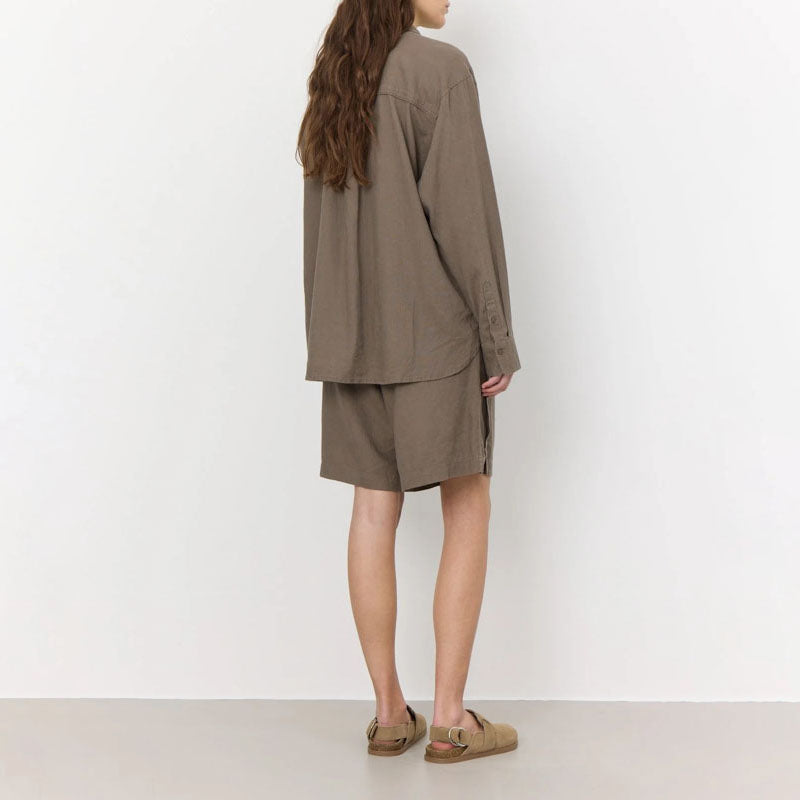 LEVETE ROOM Naja 20 L/S Linen Shirt in Falcon