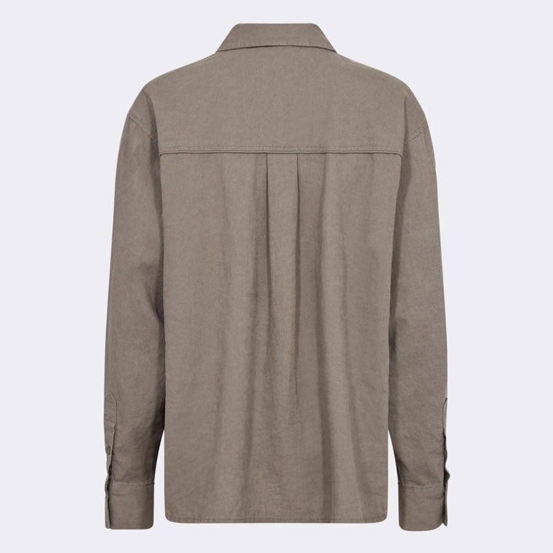 LEVETE ROOM Naja 20 L/S Linen Shirt in Falcon