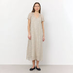 LEVETE ROOM Galaxy 1 V Neck Maxi Dress in Island Fossil Combo