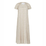 LEVETE ROOM Galaxy 1 V Neck Maxi Dress in Island Fossil Combo