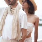 COULEUR CHANVRE Hemp Scarf in Clay