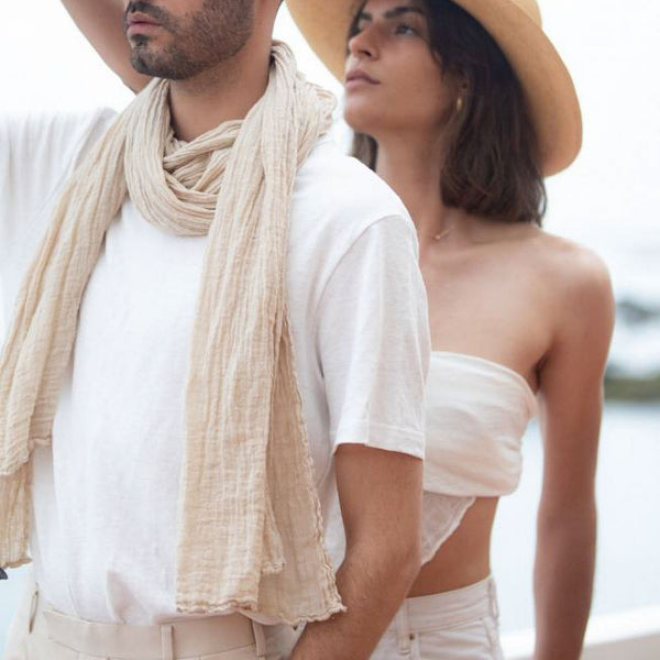 COULEUR CHANVRE Hemp Scarf in Clay