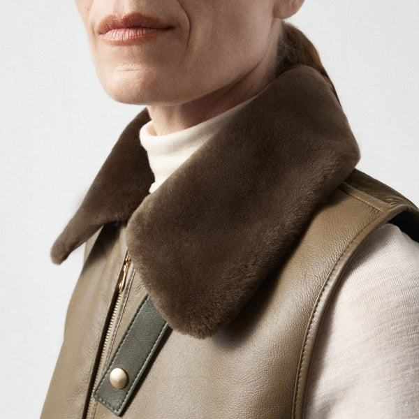 MARFA STANCE Aviator Collar in Dark Stone/Olive