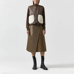 MARFA STANCE Cropped Aviator Vest in Chocolate