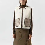MARFA STANCE Cropped Aviator Vest in Chocolate