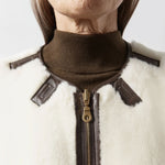 MARFA STANCE Cropped Aviator Vest in Chocolate