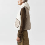 MARFA STANCE Cropped Aviator Vest in Chocolate