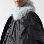 MARFA STANCE Parachute Quilt Bomber in Black/Anthracite