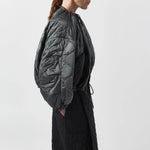 MARFA STANCE Parachute Quilt Bomber in Black/Anthracite