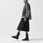 MARFA STANCE Signature Patchwork Cropped Quilt in Anthracite and Dark Olive