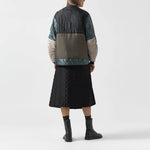 MARFA STANCE Signature Patchwork Cropped Quilt in Anthracite and Dark Olive